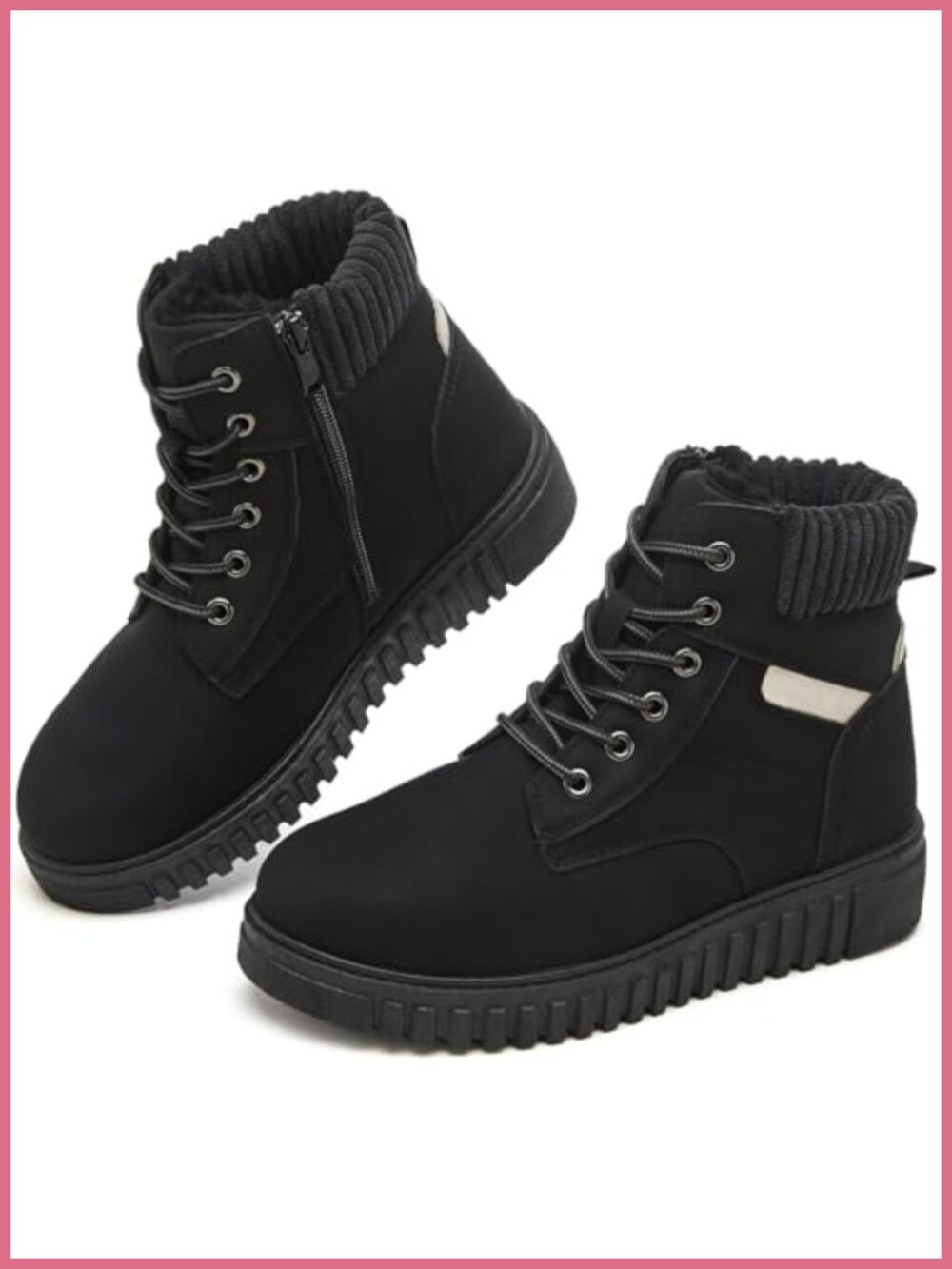 Waterproof Faux Leather Ankle Boots Non Slip Winter Snow Boots